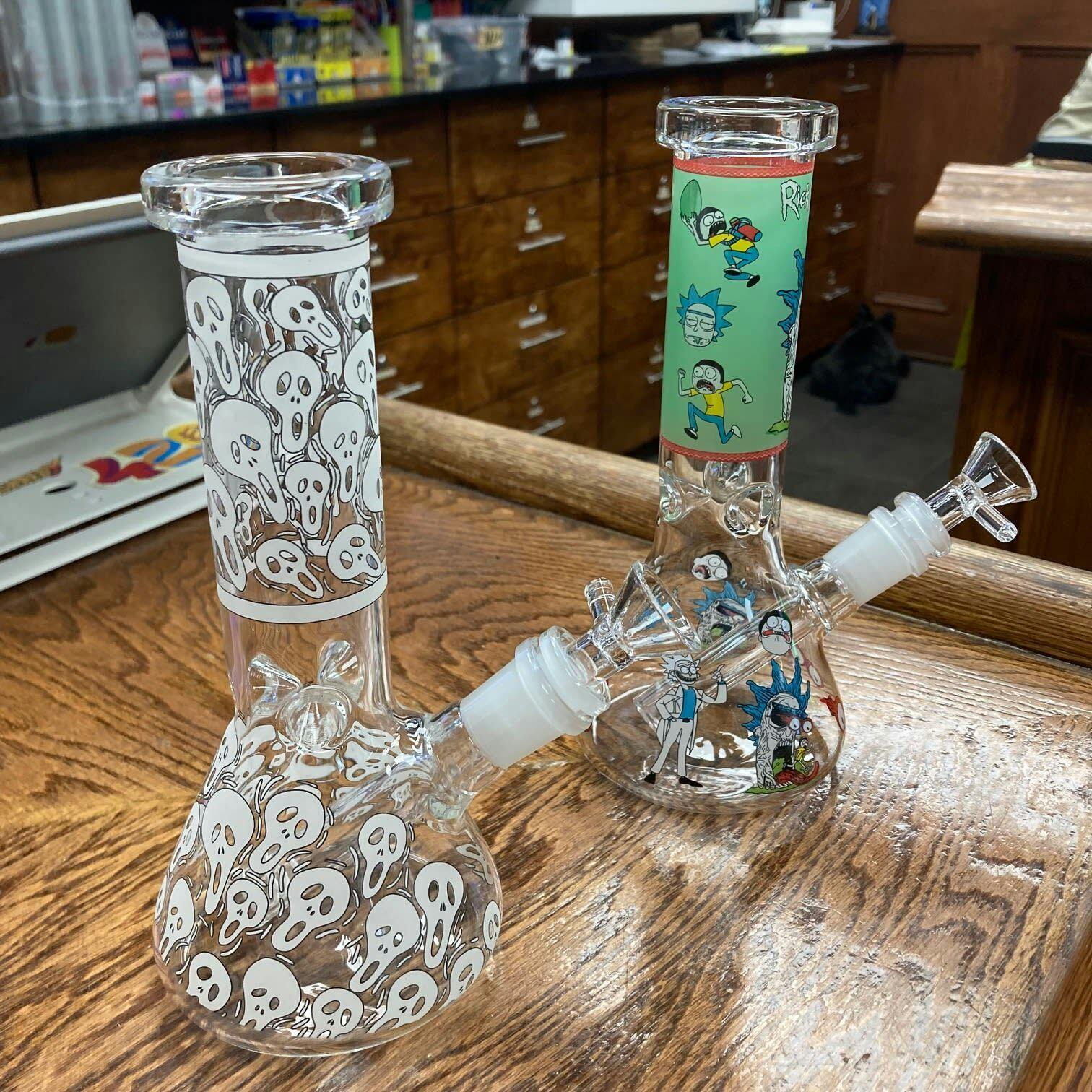 Cartoon Small Decal Beaker Bong