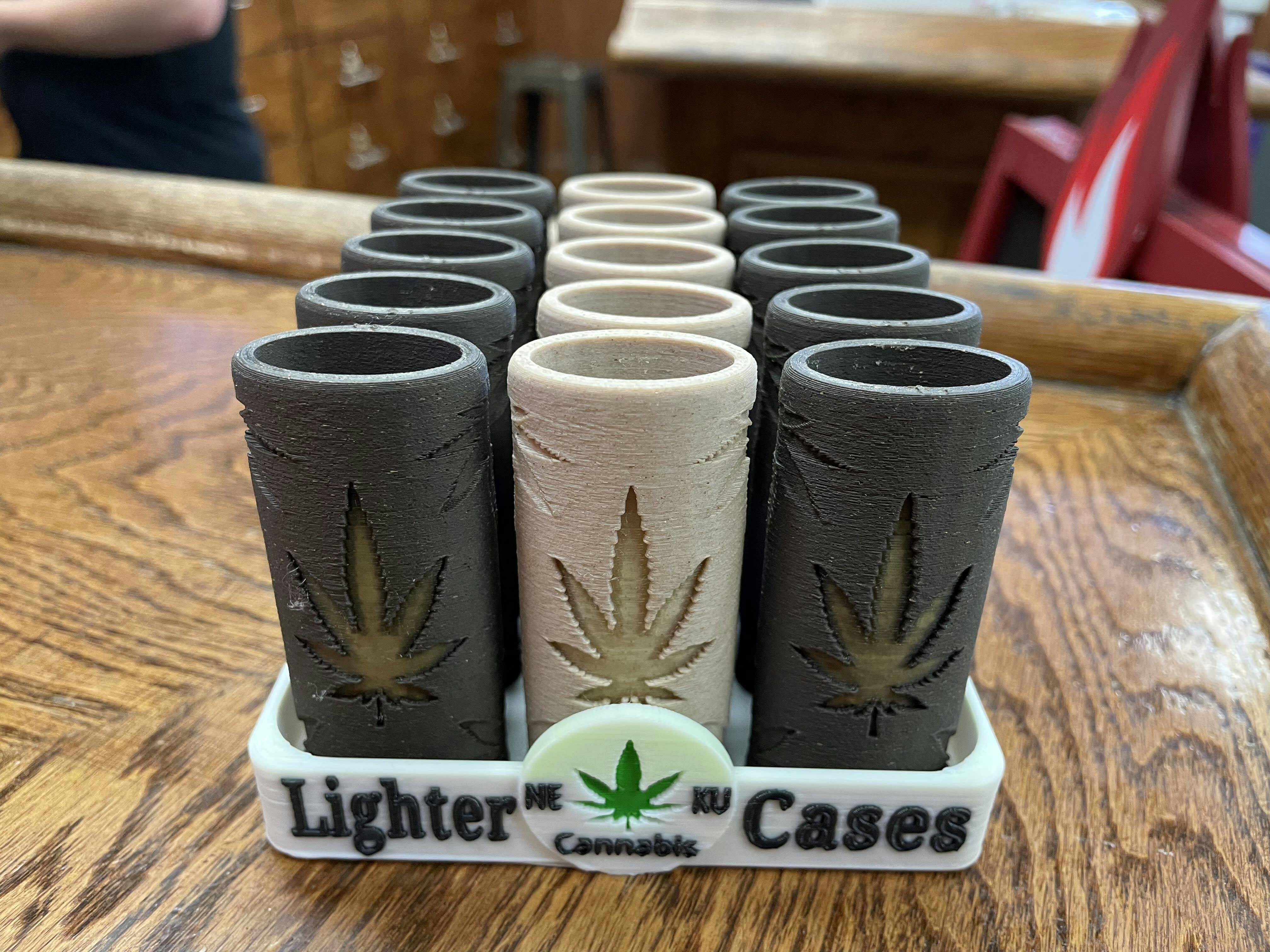 Embossed Pot Leaf Lighter Case