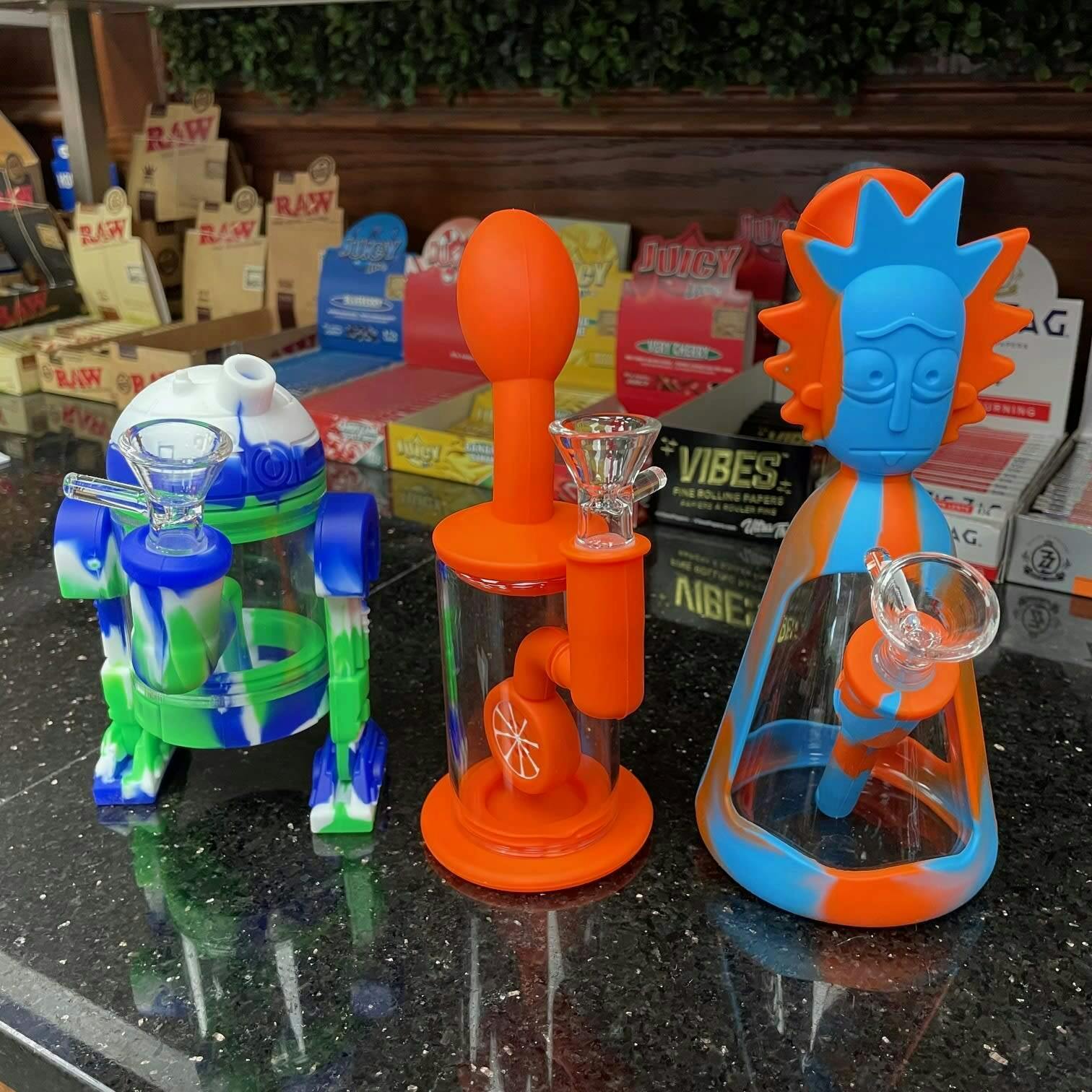 Silicone and Glass Character Bong