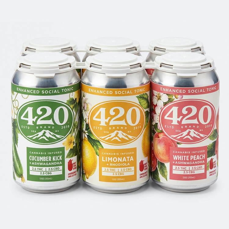 BV CBD/CBG Social Tonic Variety 6pk 72oz Evergreen Herbal