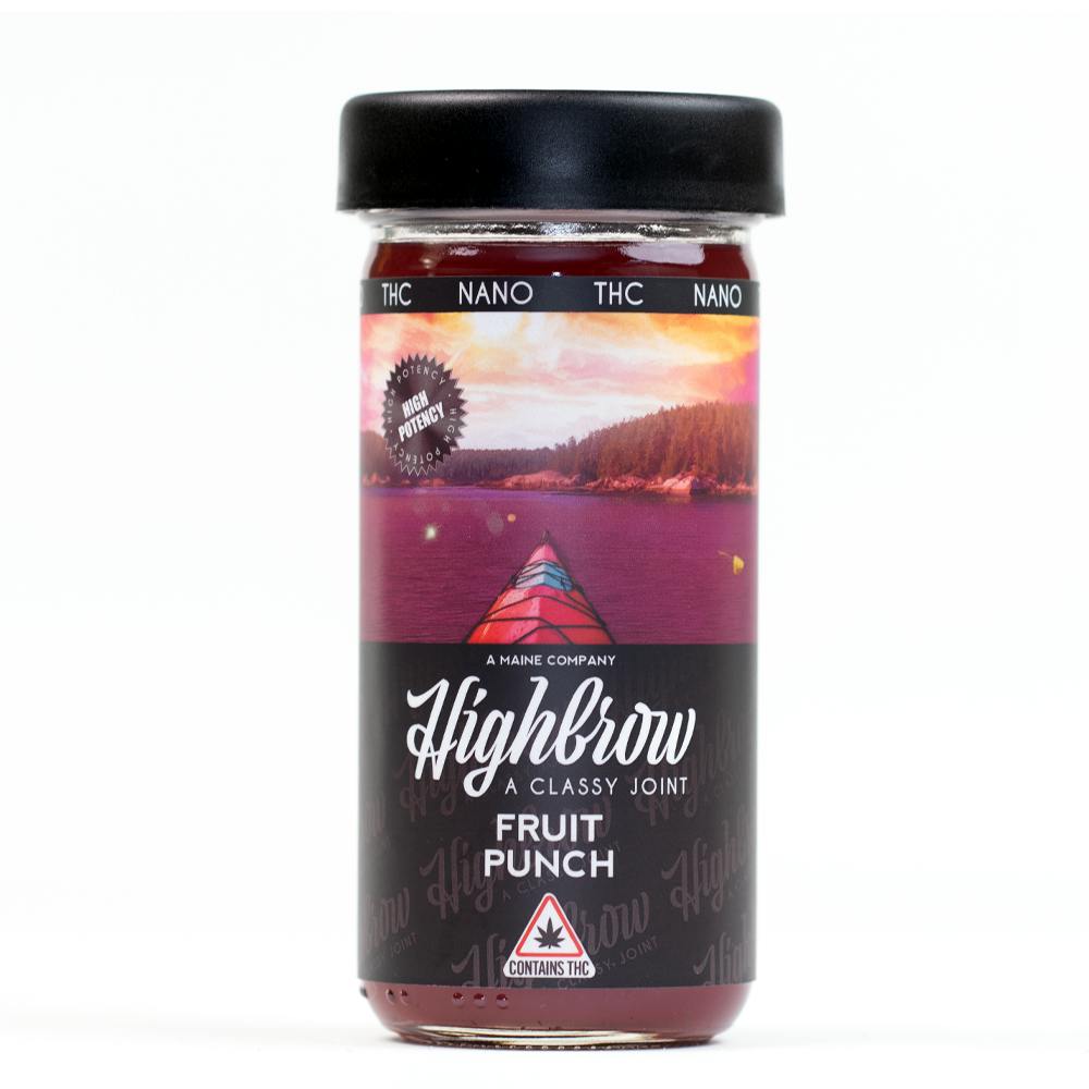 Highbrow | High Dose | Fruit Punch | Distillate Nano Infused | Drink | 8oz.