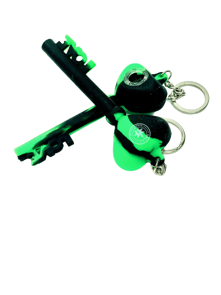 ABC Co - Heart Keychain Pipe - Green/Black