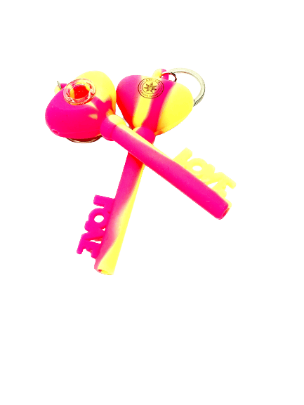 ABC Co - Heart Keychain Pipe - Pink/Yellow