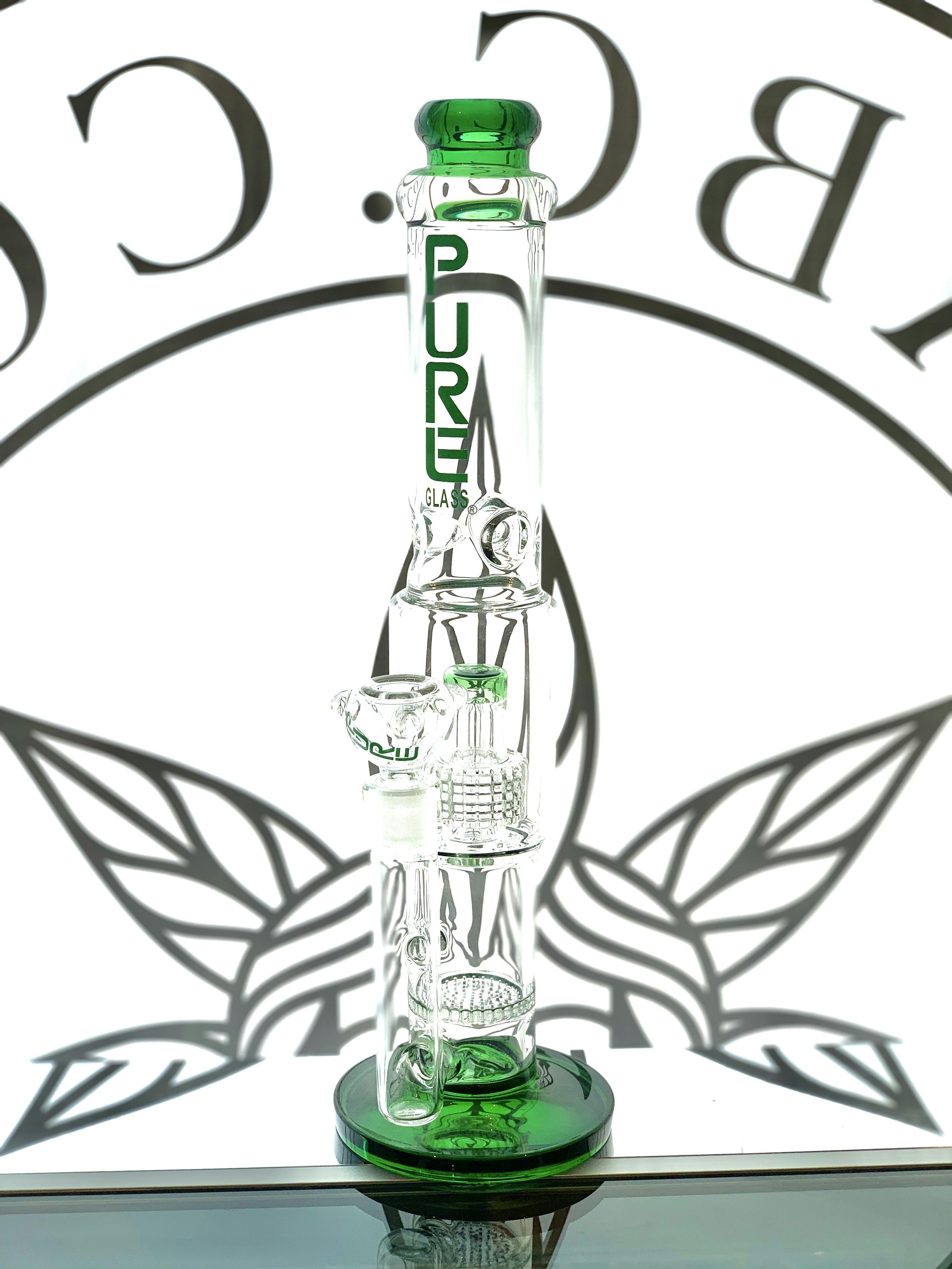 PURE - 15" Straight Honeycomb to Matrix Barrel Bong