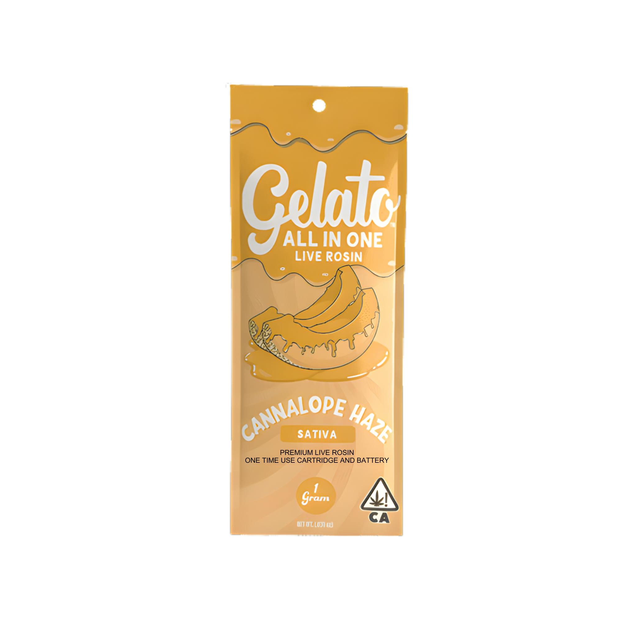 Gelato | AIO Vape | 1g | Live Rosin | Cannalope Haze
