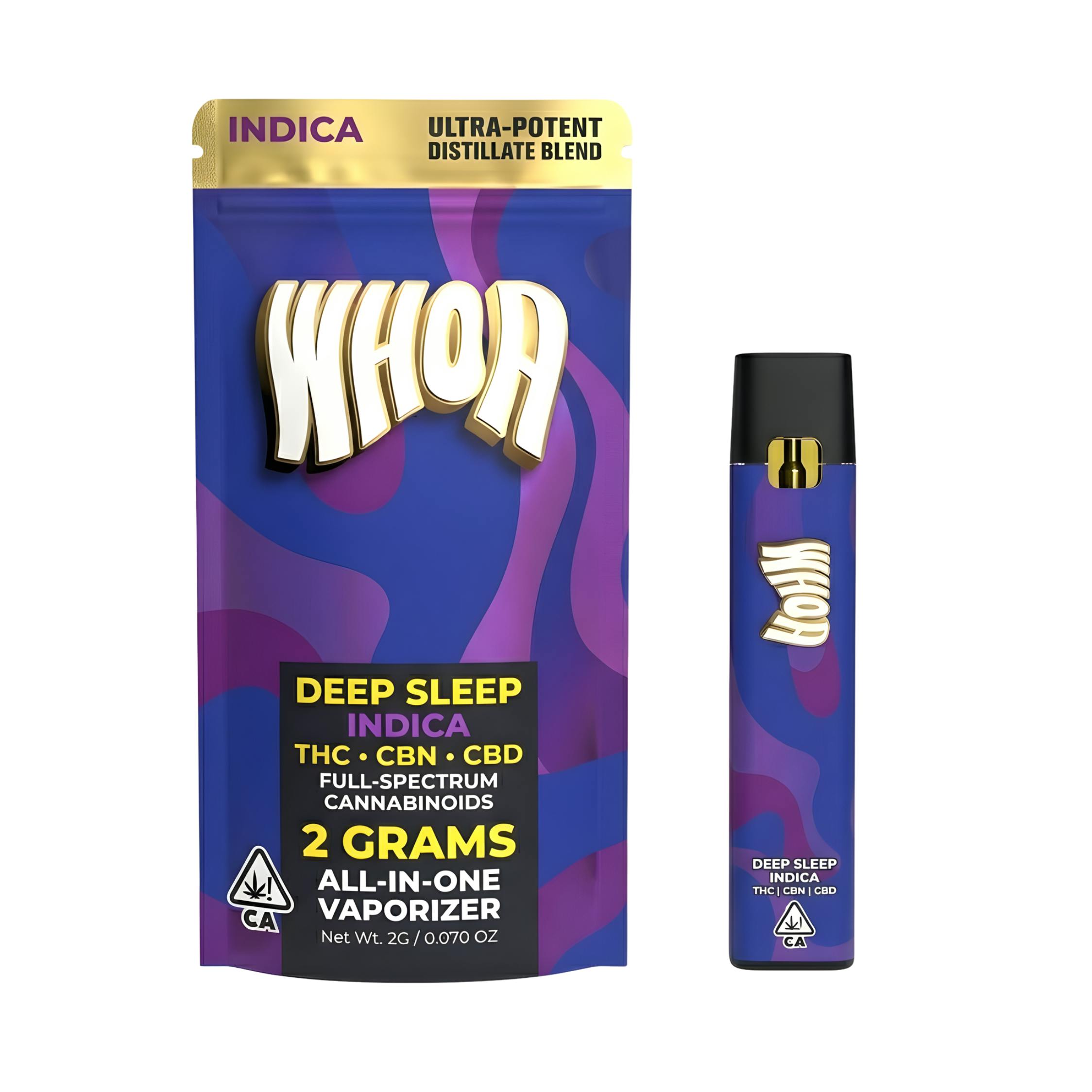 Whoa | AIO Vape | 2g | Distillate | THC/CBD/CBN | Zoap