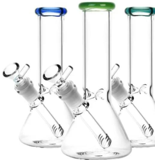 8" Color Rim Mini Beaker Water Pip