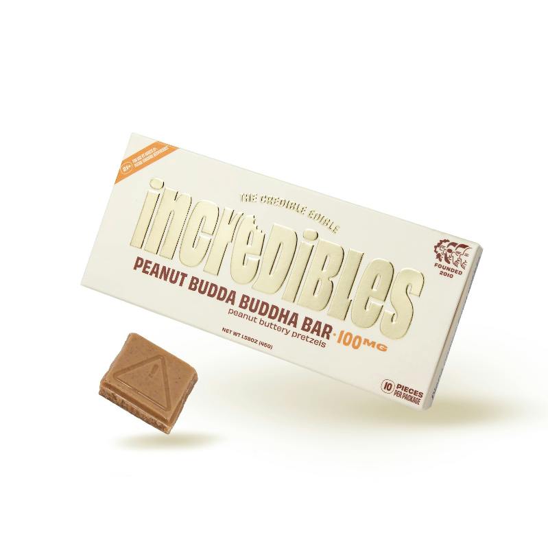 incredibles Peanut Budda Buddha 10pc Bar 45g nwt. 100mg THC PBB048R24225314D