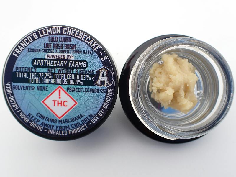 Franco's Lemon Cheesecake Live Hash Rosin - S 2G