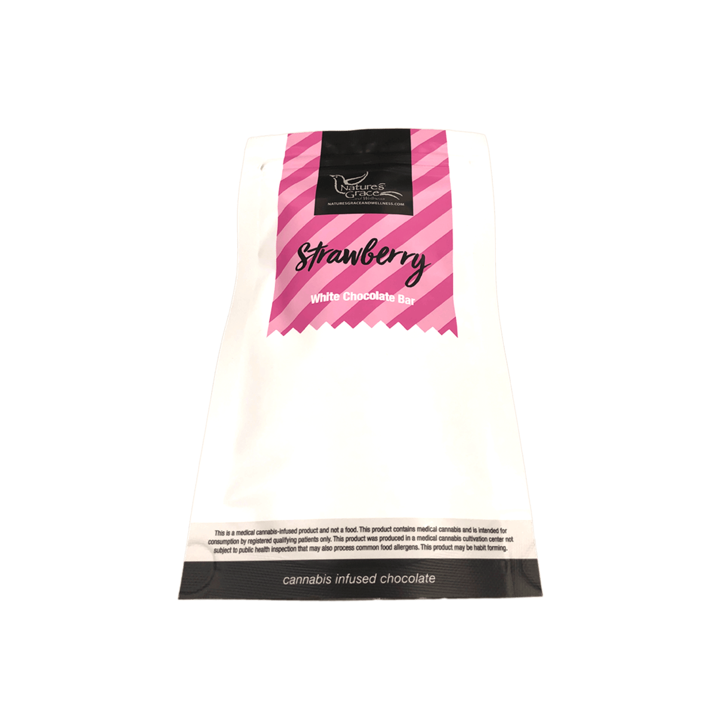 Nature's Grace Strawberry Indica White Chocolate Bar 100mg (10ct)