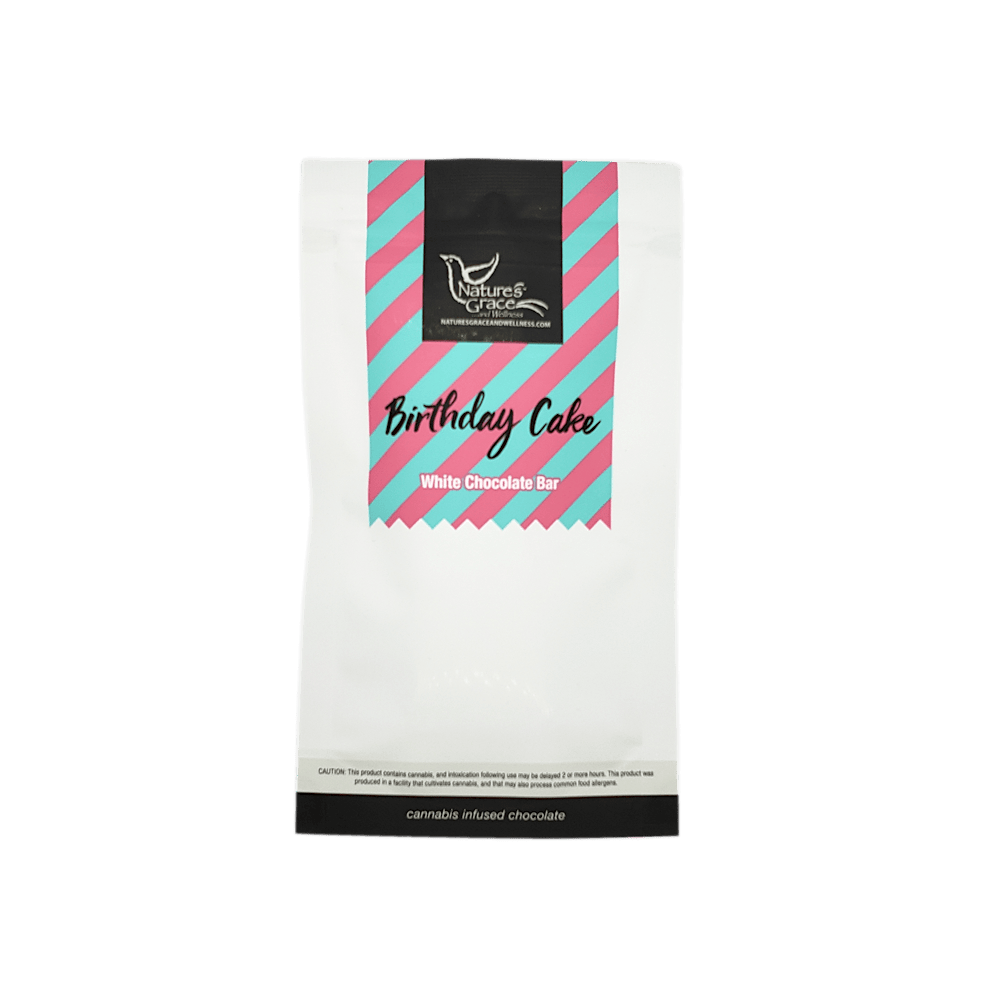 Nature's Grace Birthday Cake White Chocolate Bar 100mg (10ct)