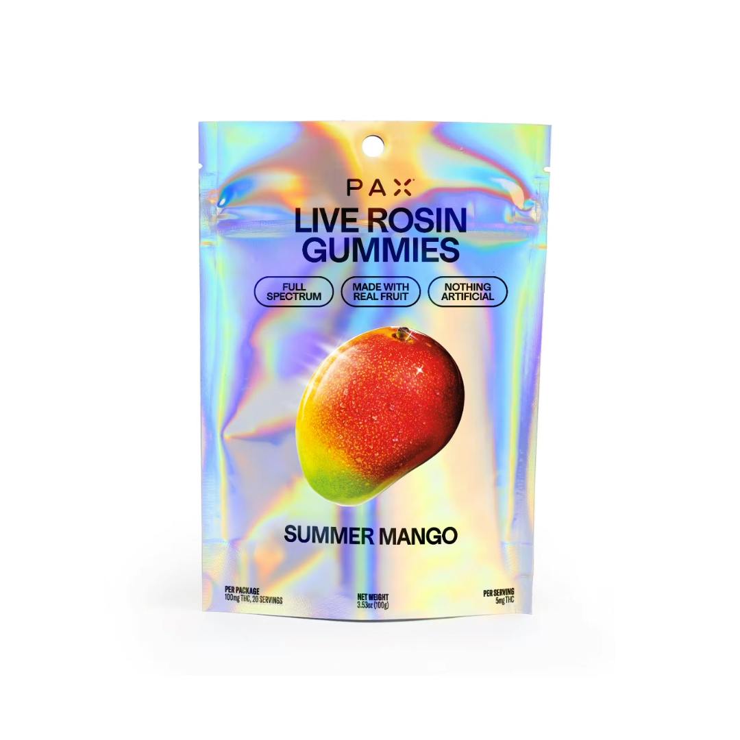 Summer Mango: SUMMER MANGO LIVE ROSIN GUMMIES 100MG