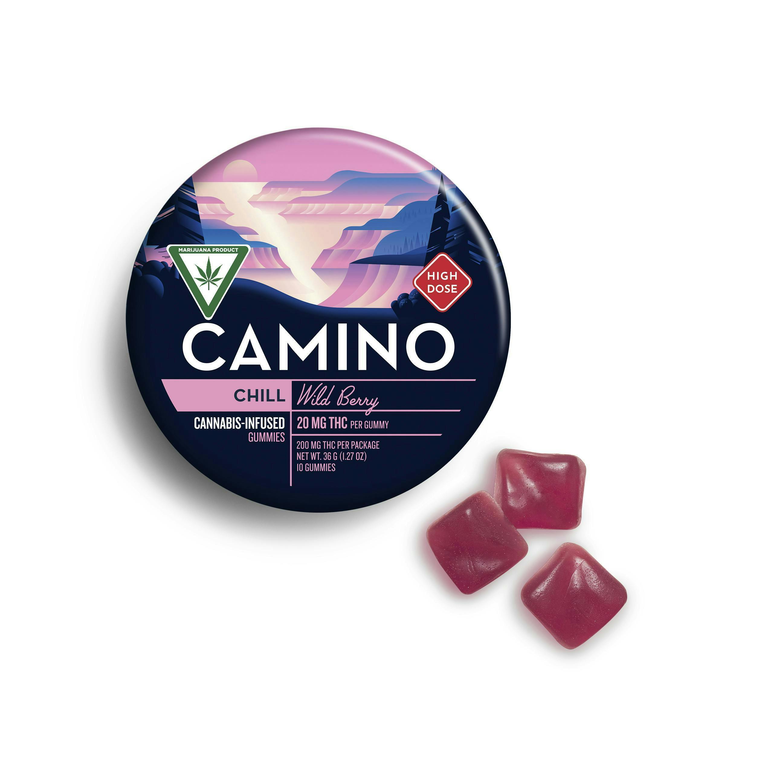 Camino 200mg 2:1 THC:CBN Gummies Boysenberry
