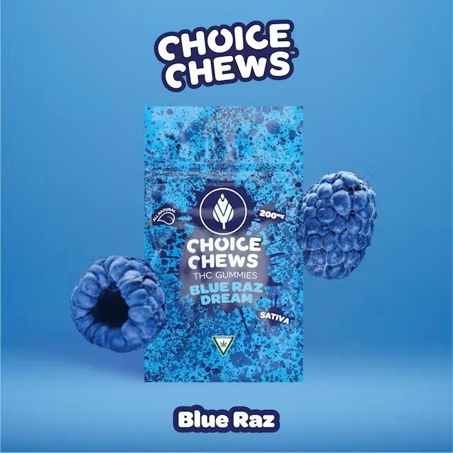 Choice Chews 200mg Gummies Blue Raz Dream
