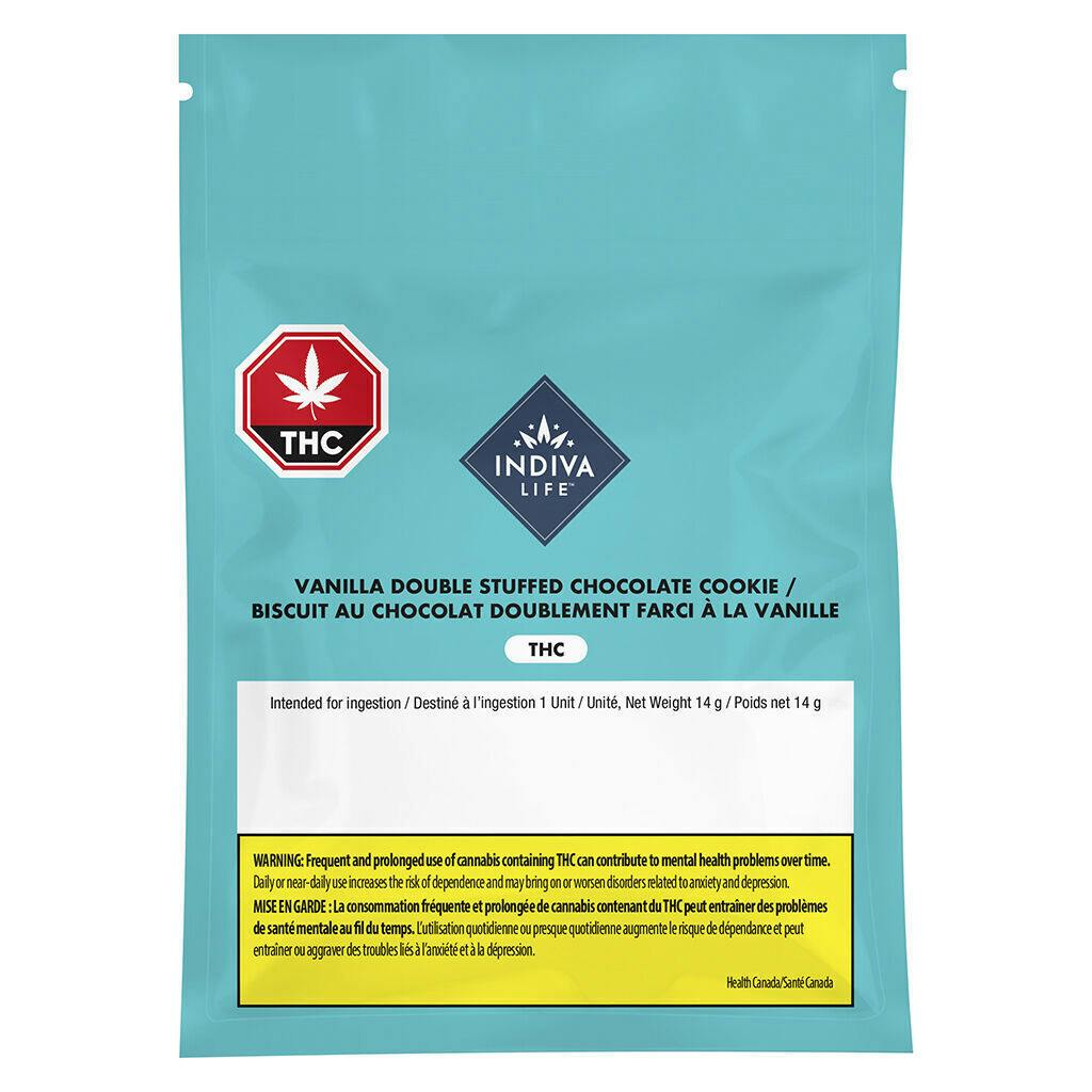 Indiva Life - Vanilla Double Stuffed Chocolate Cookie - 1 Pack