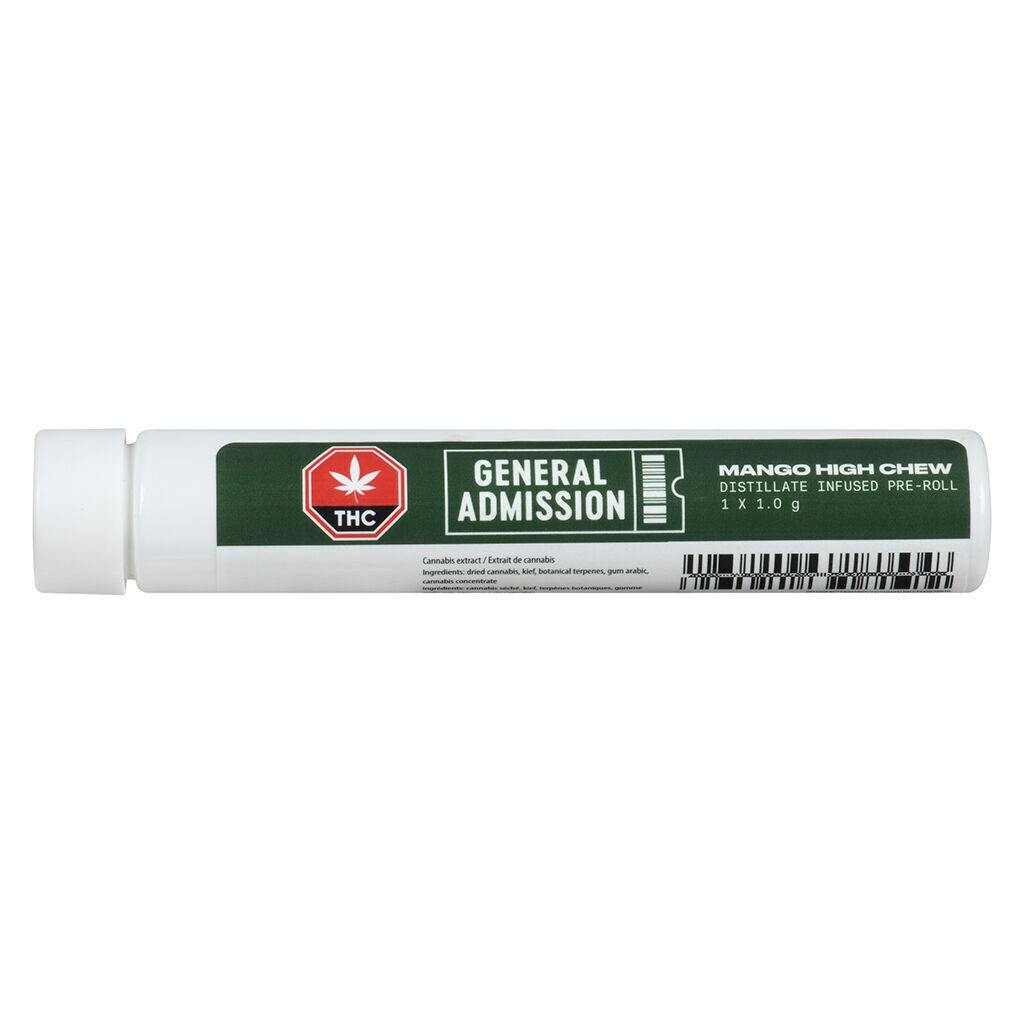 General Admission - Mango High-Chew Distillate Infused Pre-Roll - Indica - 1x1g
