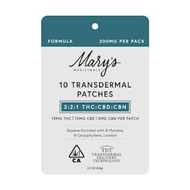 Mary's Medicinals: Transdermal Patch | 3:2:1 | 15mg THC : 10mg CBD : 5mg CBN