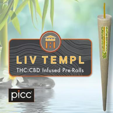 (Indica) Grape Ape & CBD Sauce Rosin Liv Temple Infused Pre-Roll