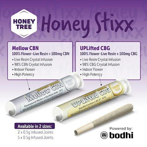 Honey Tree | Master Kush x UW Purple | Honey Stixx 2pk - Indoor Flower - Live Resin + 100mg CBN |...