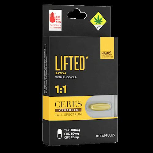 Lifted 1:1 Sativa Capsules 10-Pack | 200mg (DOH)