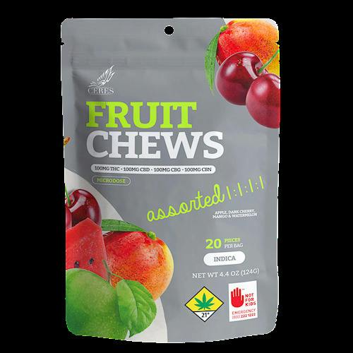 1:1:1:1 CBD Assorted Indica Fruit Chews 20-pack | 400mg (DOH)