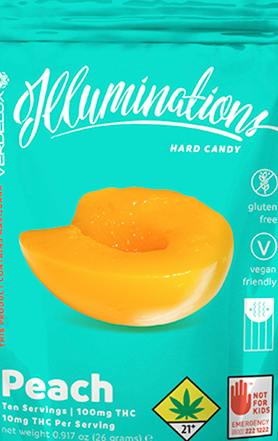 Illuminations Peach Hard Candy 10-Pack Edibles Verdelux | 100mg (DOH)