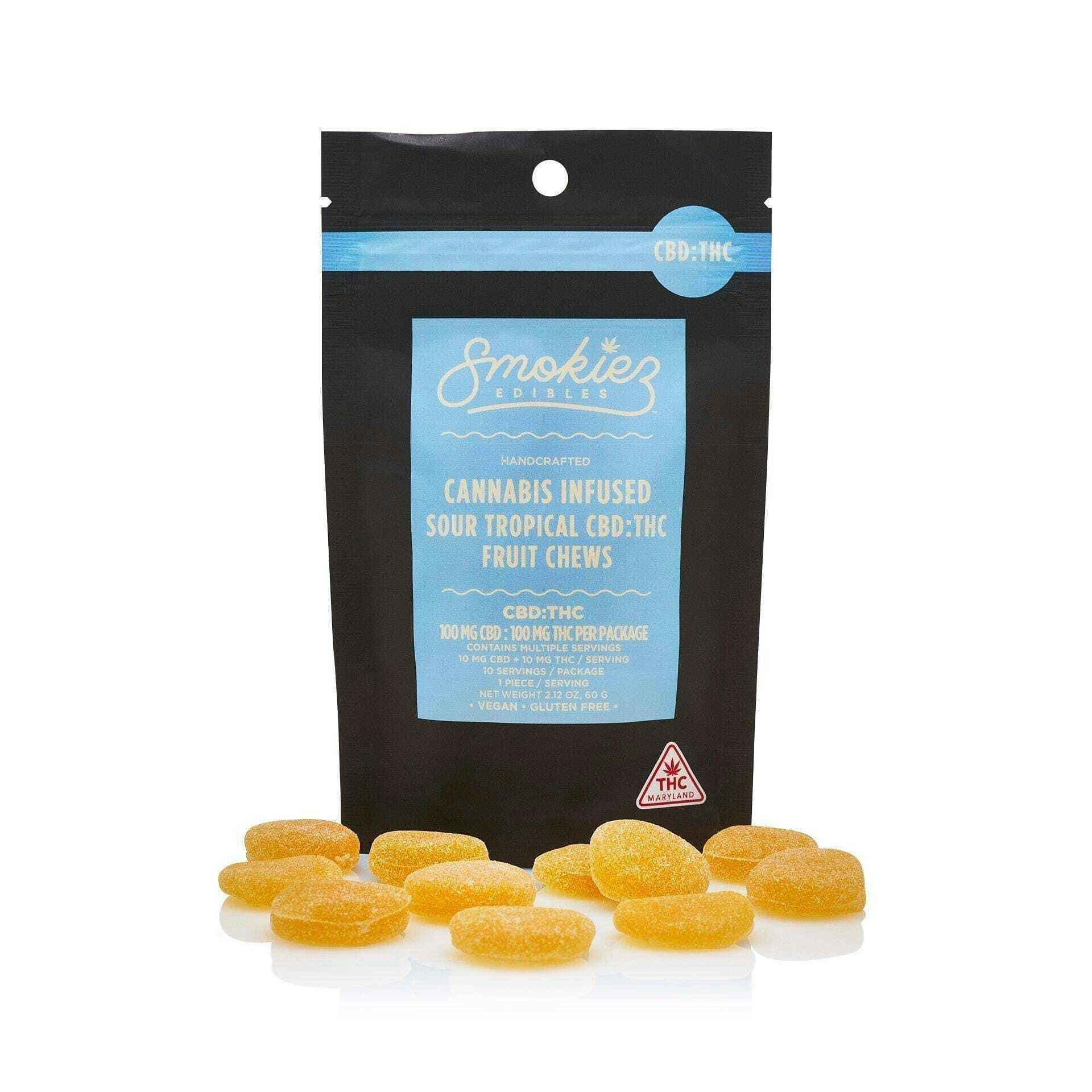 Smokiez Edibles: Sour Tropical - :1 L Fruit Chews