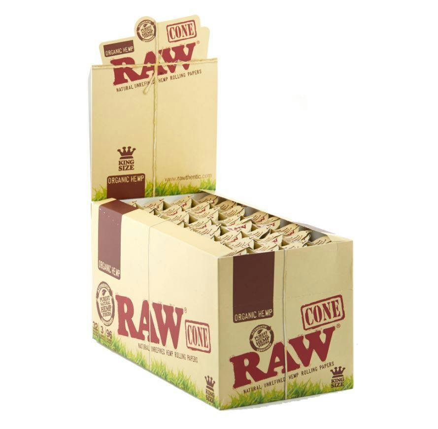 RAW Organic Hemp Cone 3 Pack King