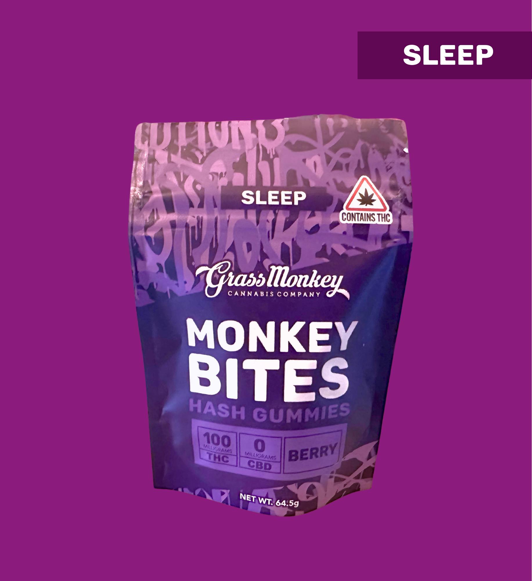 Monkey Bites - Blackberry - 100mg Hash Sleep Gummies