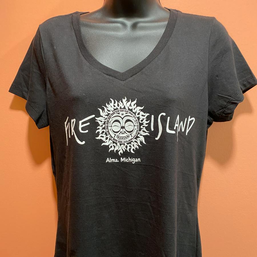 Women's Black V-Neck - Large
