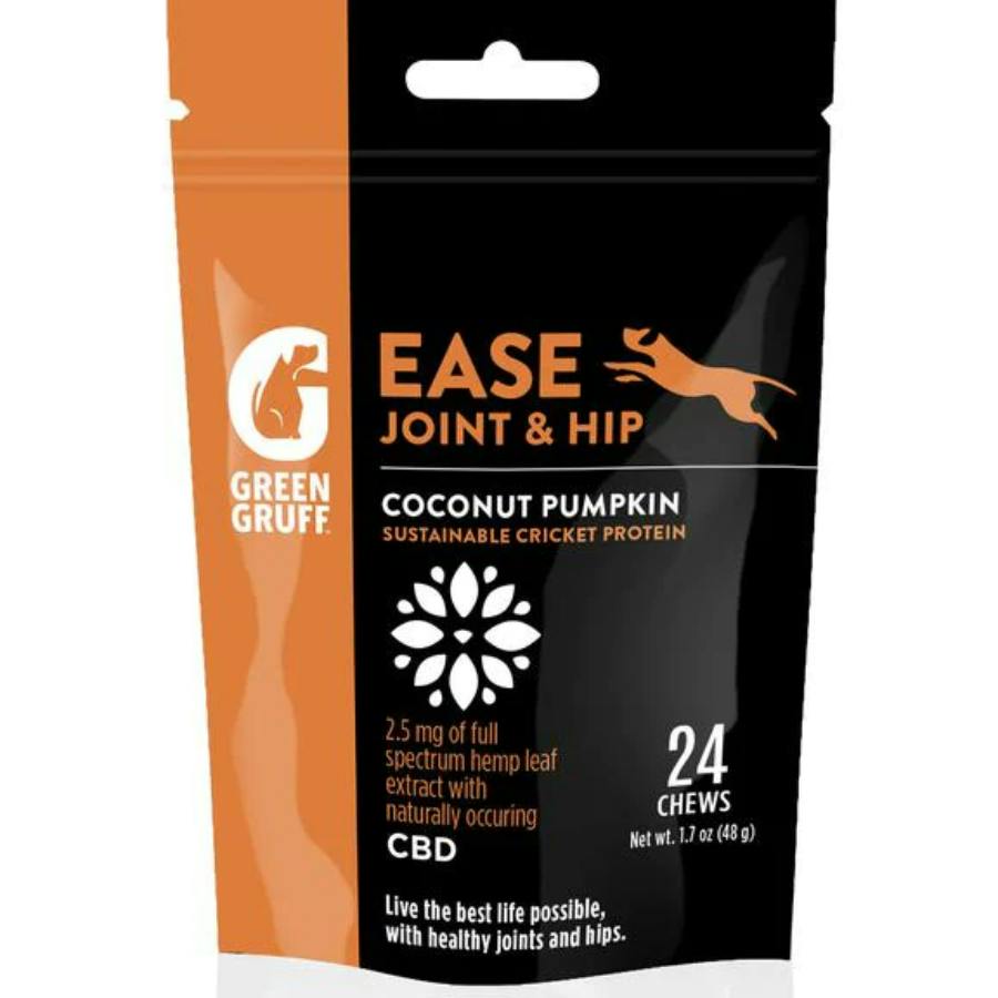 Green Gruff Ease Joint and Hip Dog Treats 24pk - Coconut Pumpkin
