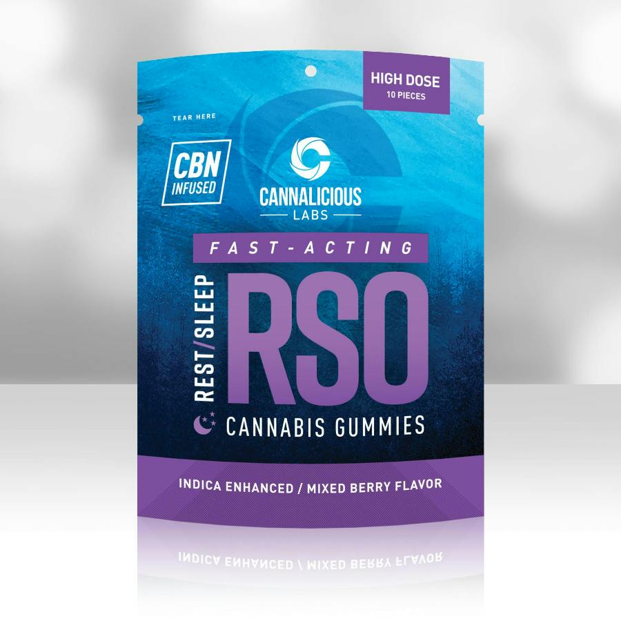 Cannalicious High Dose RSO Rest Gummies - Mixed Berry