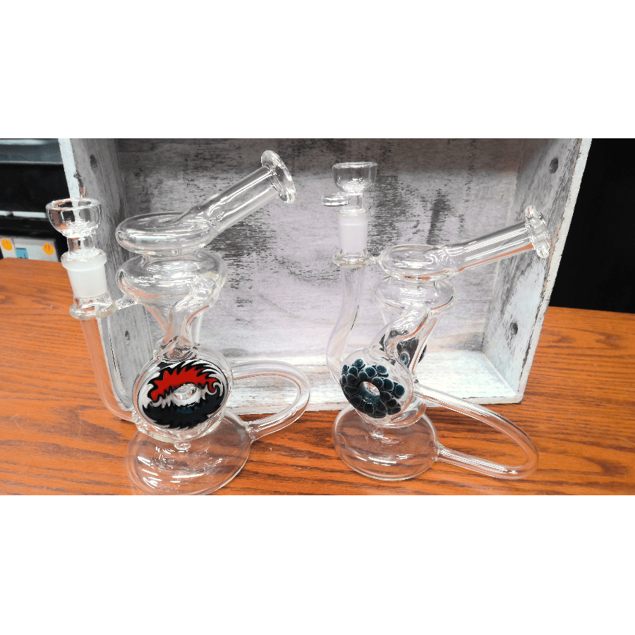 Donut Recycler Glass Bong - BOTH