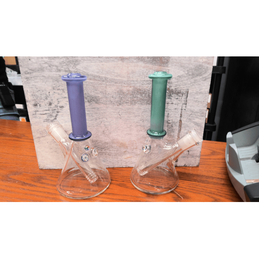 Colored Neck Beaker Bong w/ 3 millies - BOTH