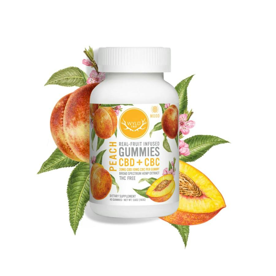 Wyld CBD Gummies 40pk-1000mg - Peach - BOTH