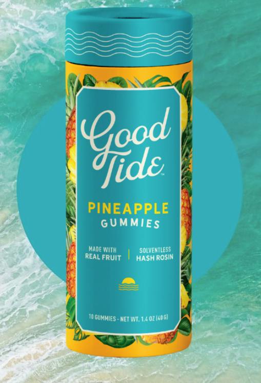 200mg-Pineapple-Good Tide Solventless Hash Rosin Gummies