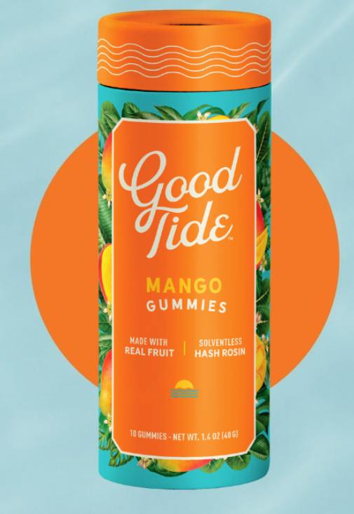 200mg-Mango-Good Tide Solventless Hash Rosin Gummies