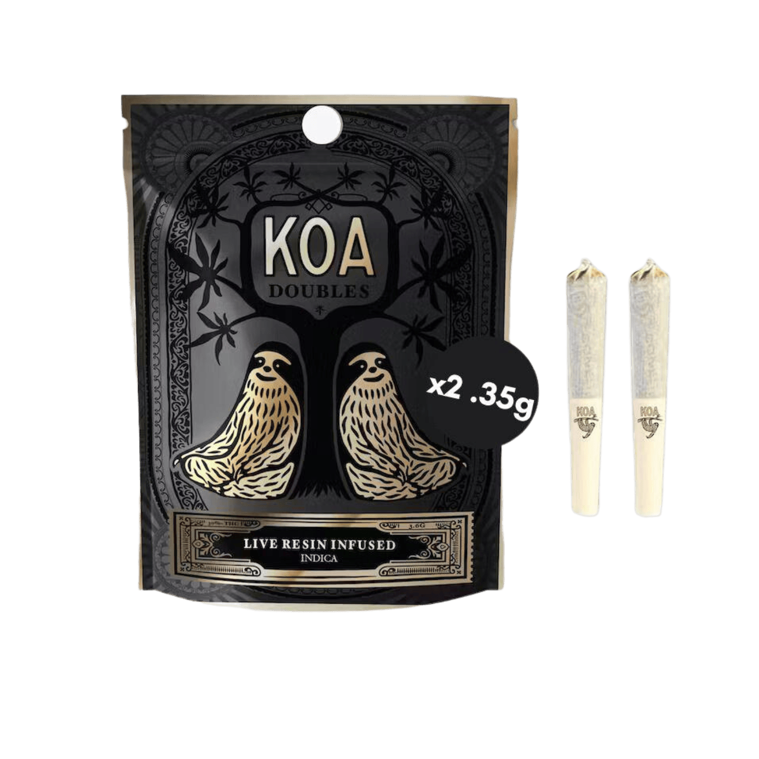 Koa Infused Preroll 2pk-.35g (Live Resin) - Temple Kush x Sherb Breath