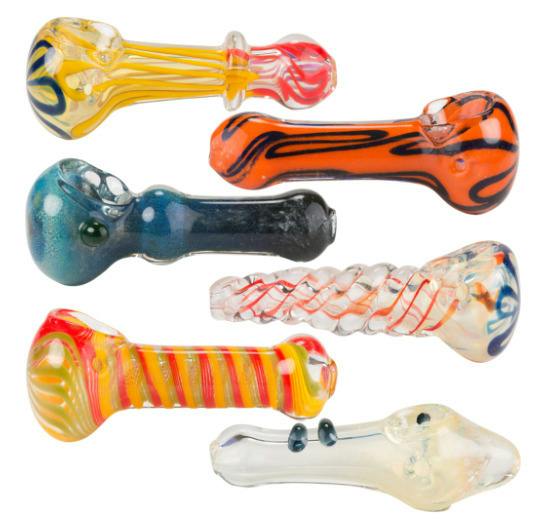3.5" Assorted Color Swirl Glass Hand Pipe