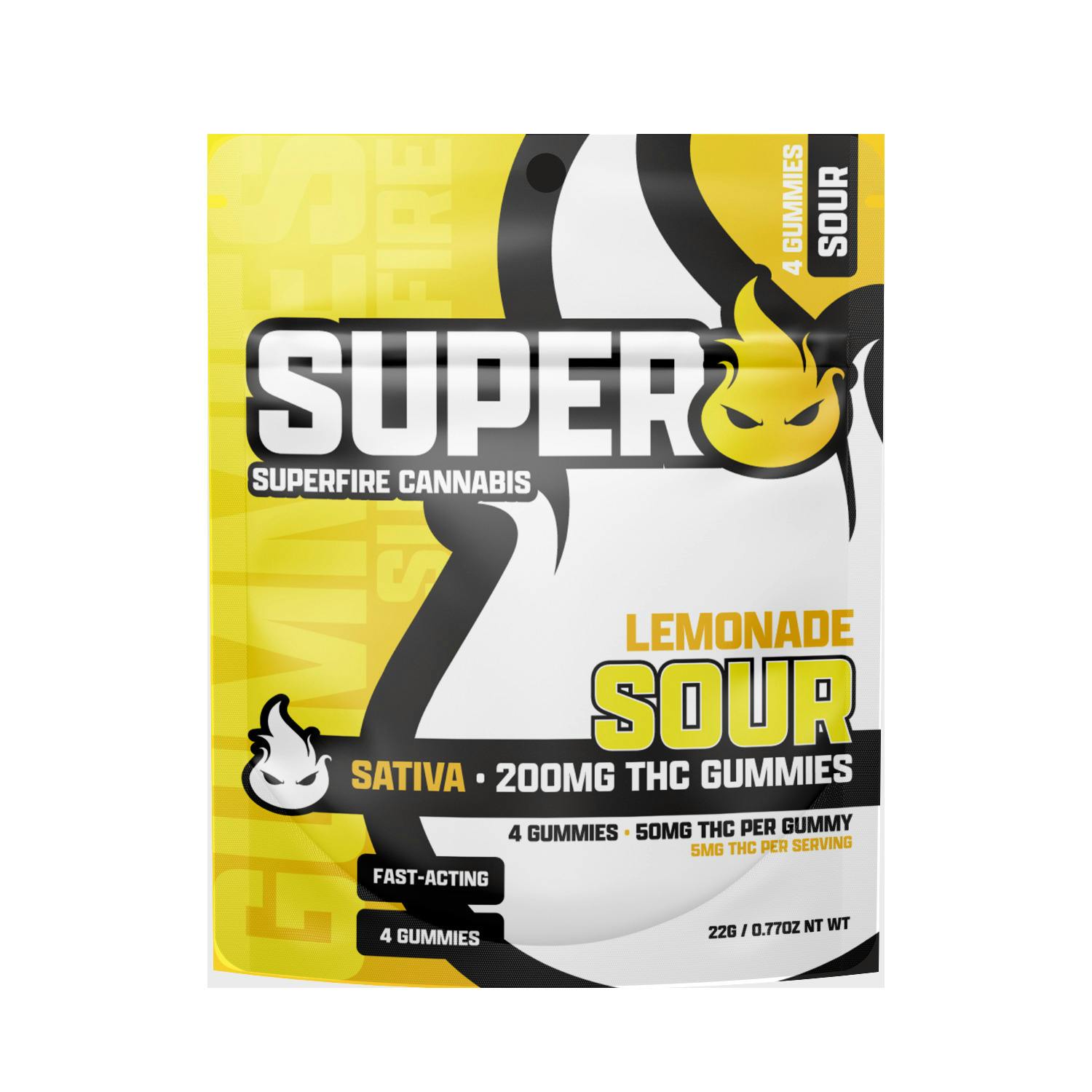 Sour Lemonade Gummies 200mg (4pk) (S)