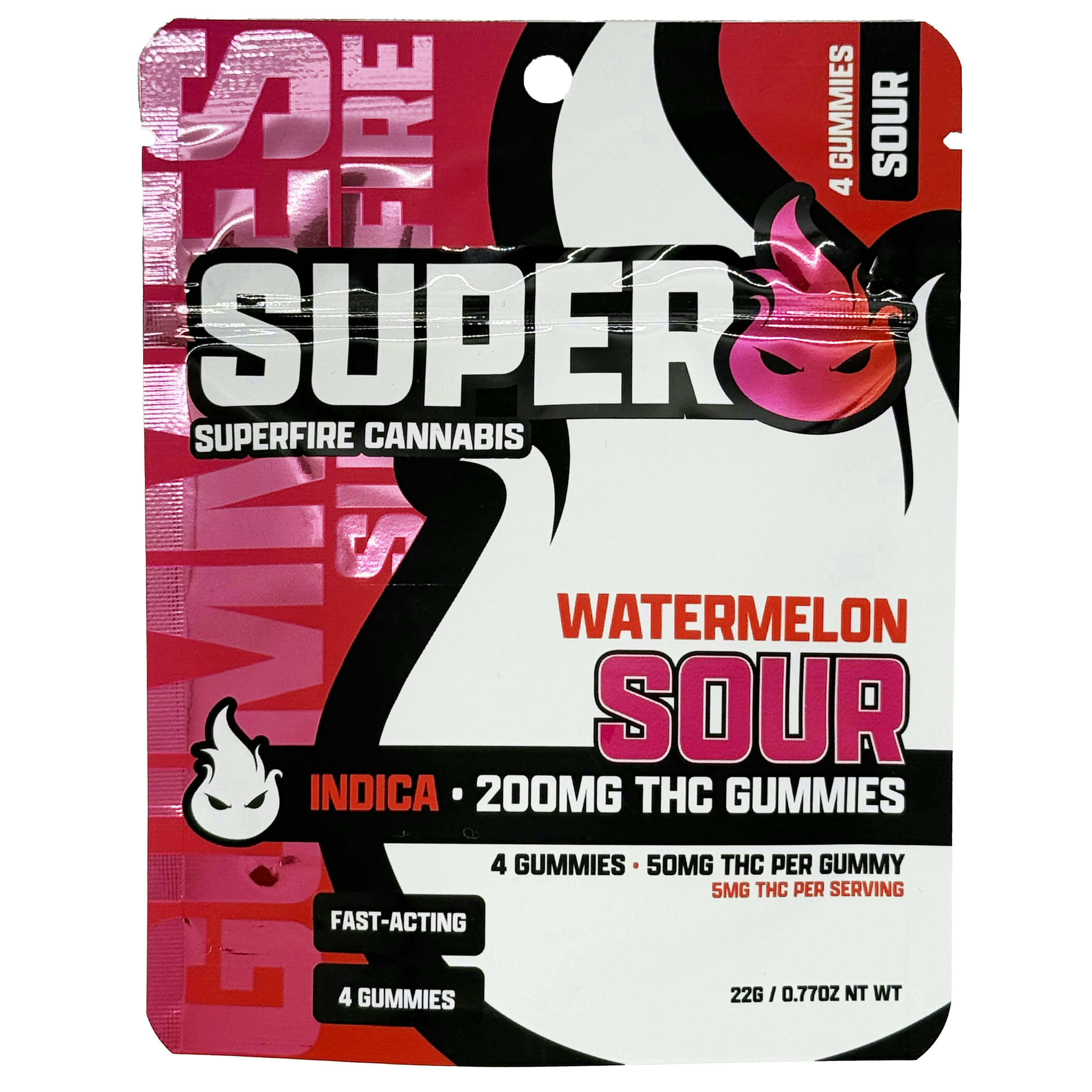 Sour Watermelon Gummies 200mg (4pk) (I)