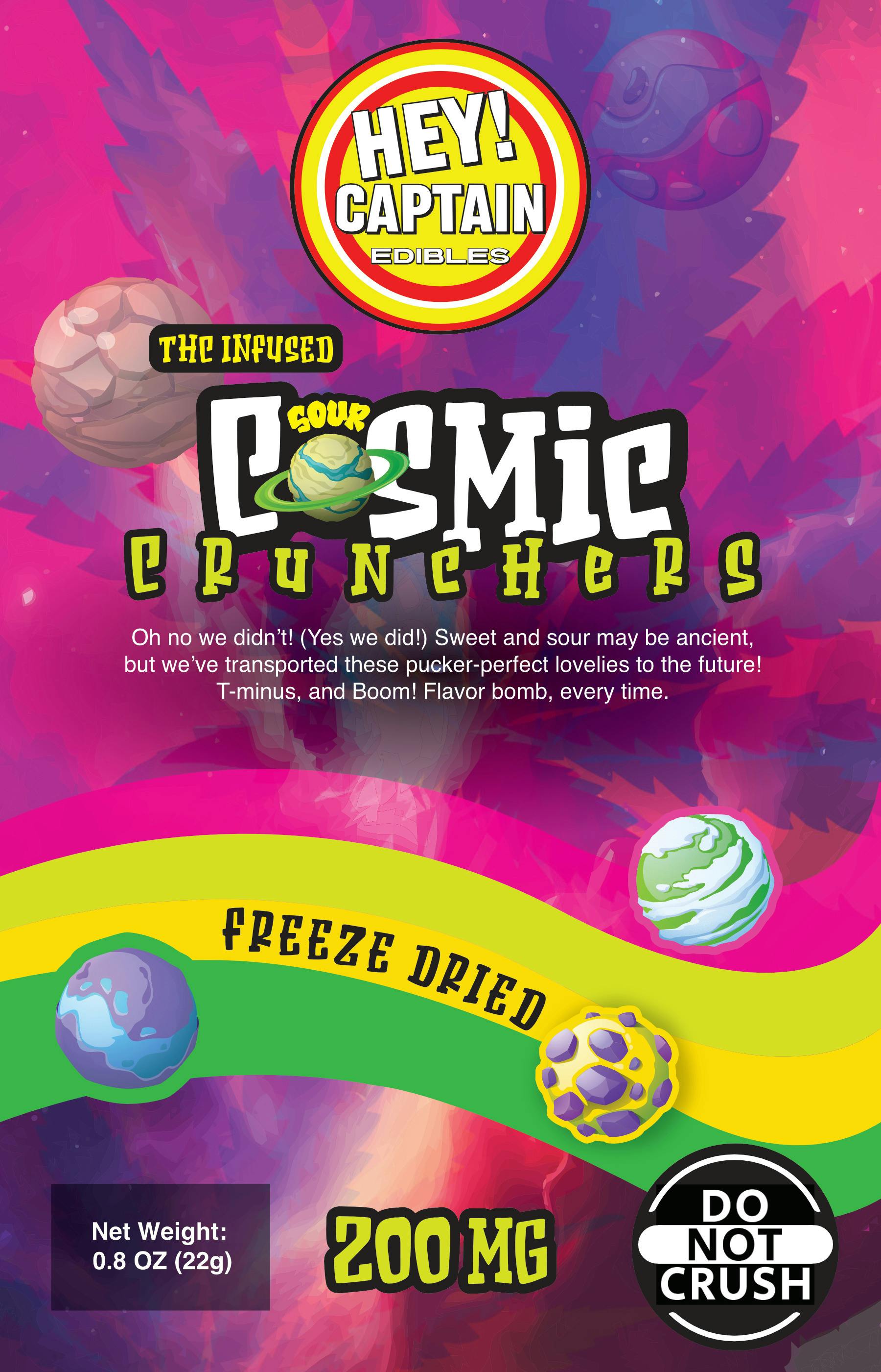 Hey Captain | Sour Cosmic Crunchies | 200mg Freeze Dried Candy
