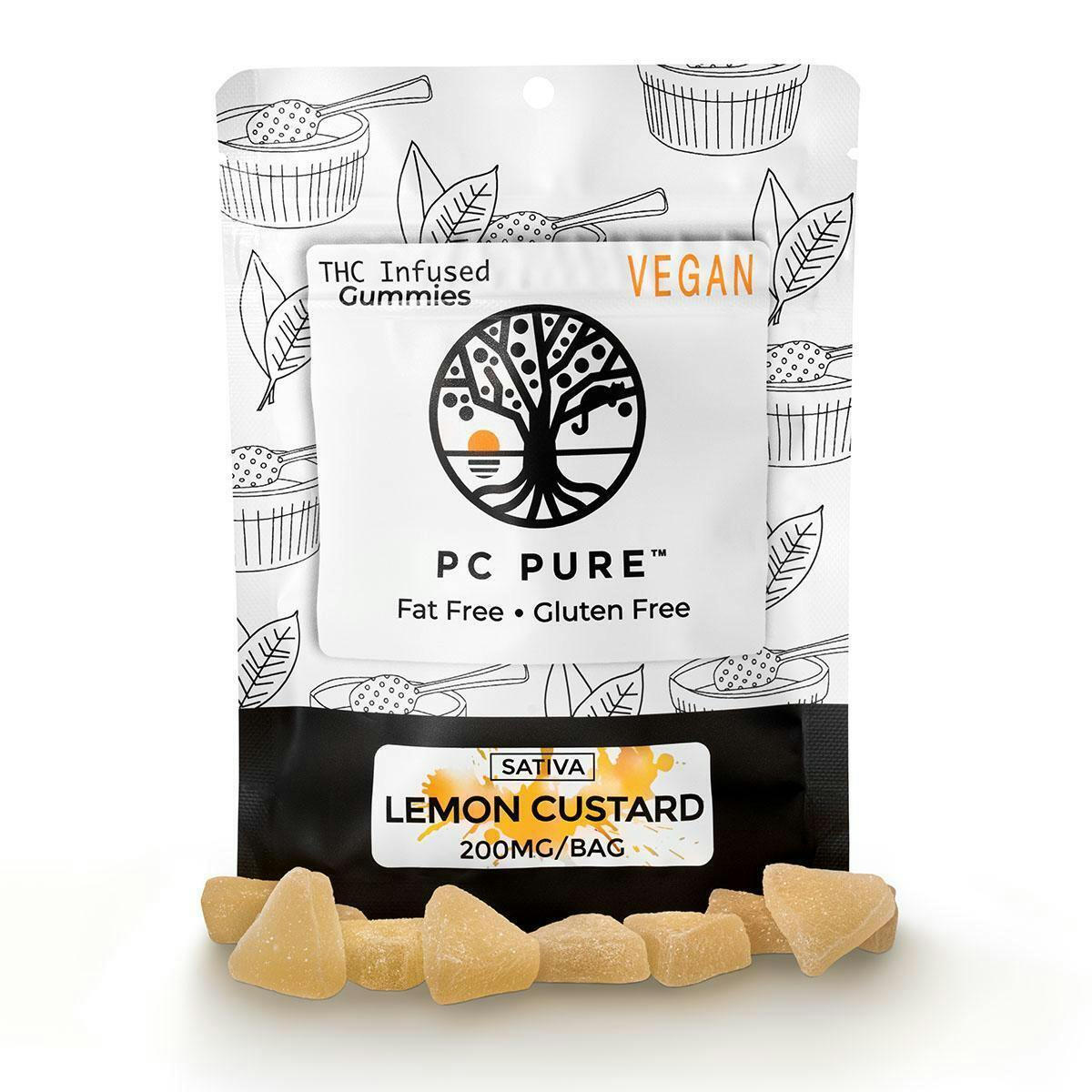 PcPure | Lemon Custard | 200mg/10pc Gummie