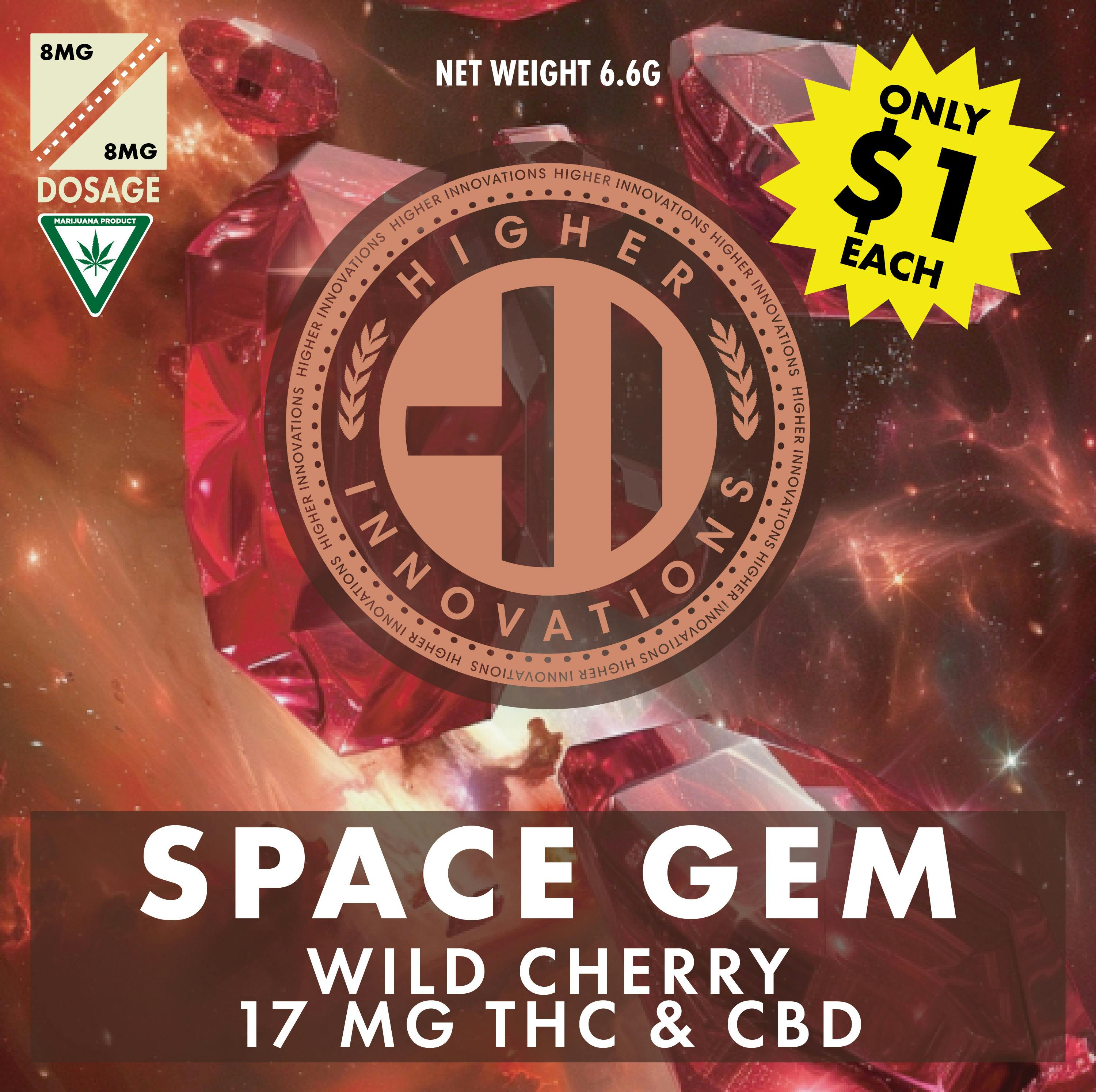 Higher Innovations | Wild Cherry 1:1 THC/CBD 17mg Space Gem Single