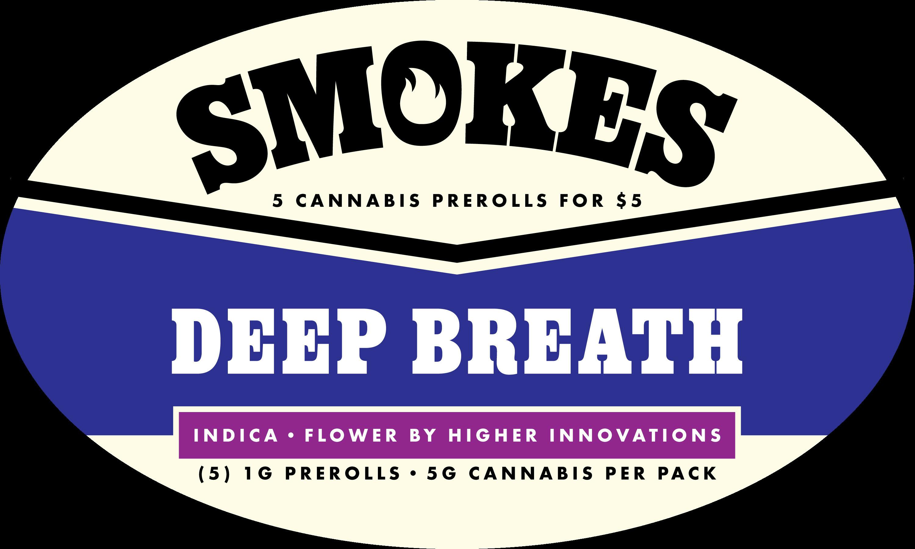 Smokes | Deep Breath | 5pk/1g Non Infused Prerolls