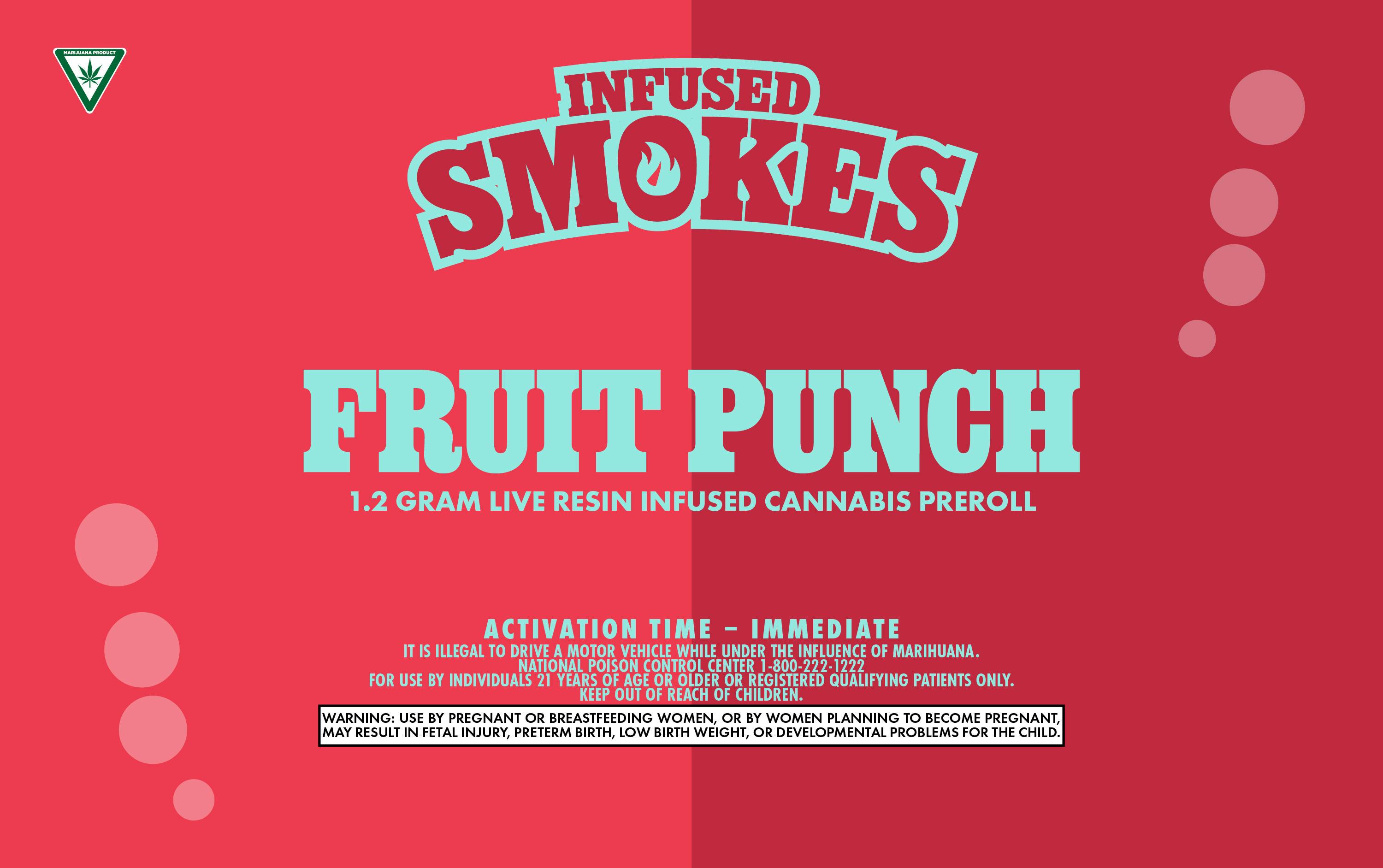Infused Smokes | Fruit Punch | 1.2g Live Resin Infused Preroll
