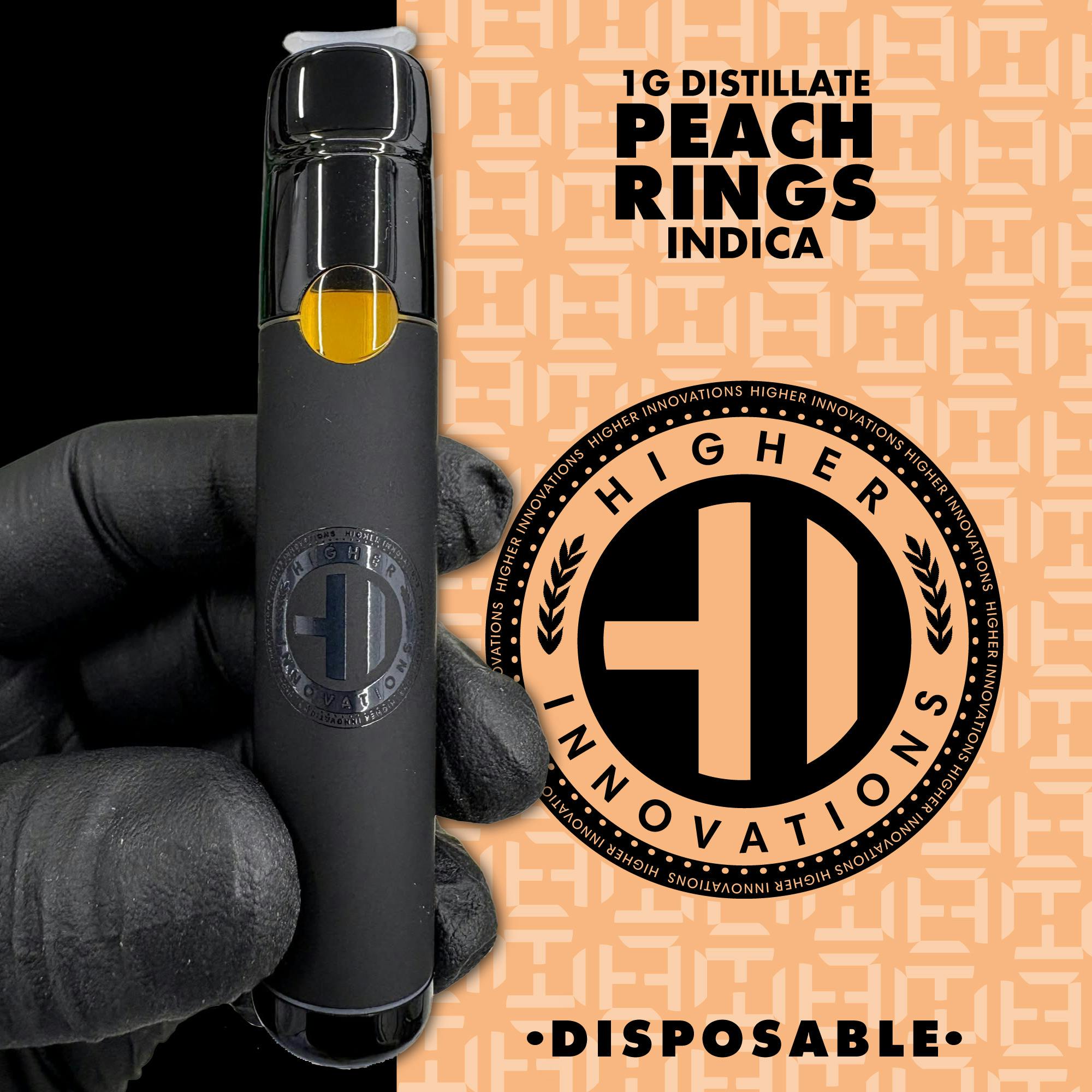 Higher Innovations | Peach Rings | 1g Disposable Vape