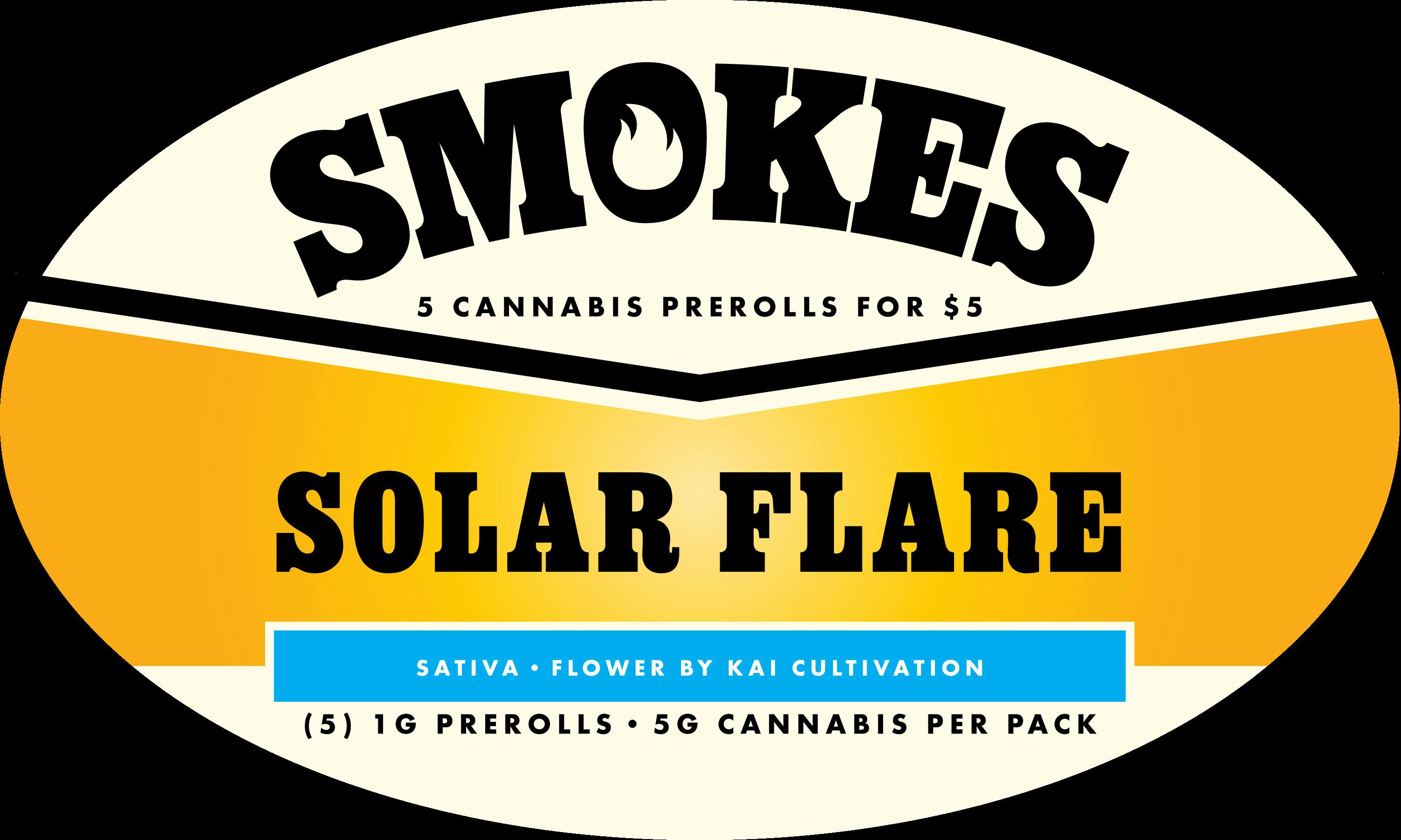 Smokes | Solar Flare | 5pk/1g Non-Infused Prerolls