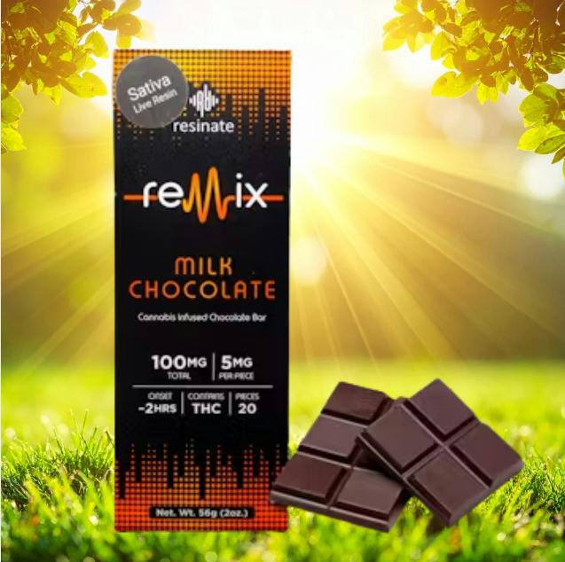 Milk Chocolate Bar | Live Resin Chocolate Bar | 100mg | Sativa