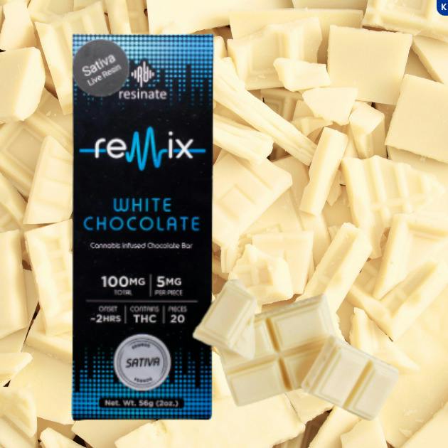 White Chocolate Bar | Live Resin Chocolate Bar | 100mg | Sativa